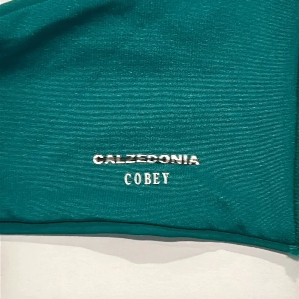 Calzedonia Cobey green sequin swim bikini top size medium